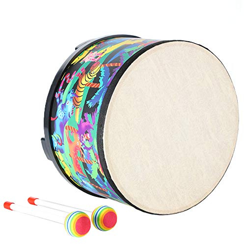 Floor Tom Drum for Kids 10 inch Percussion Instrument Music Drum with 2 Mallets for Baby Children Special Christmas Birthday Gift