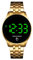 Orologio da polso digitale con touch screen a LED, impermeabile, unisex, sportivo, casual, in acciaio inox (oro)