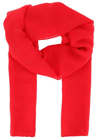 moonbow Roter Damen Schal Tuch Pailletten 20% Baumwolle 80% Viskose - Langer und Rechteckiger Maxi Schal 180cm x 70cm - Glitzernder Original Tücher Modern und Modisch - Hochzeit Stola