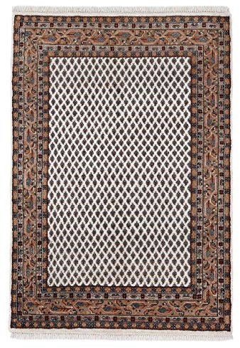 carpetfine Mir Teppich Creme 40x60 cm | Moderner Teppich für Wohn- und Schlafzimmer
