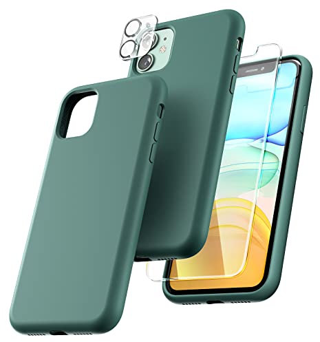 TOCOL für iPhone 11 Hülle Silikon, Stoßfest Anti-Rutsch Anti-Fingerabdruck Kratzfest Handyhülle für iPhone 11 Case, Mitternachtsgrün
