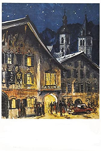Tin Sign Retro Blechschild 20x30 cm mit Magnete historisches Plakat Spielcasino Kitzbühel Österreich Austria Urlaub Wand Deko Bar Kneipe Cafe Sammler Geschenk