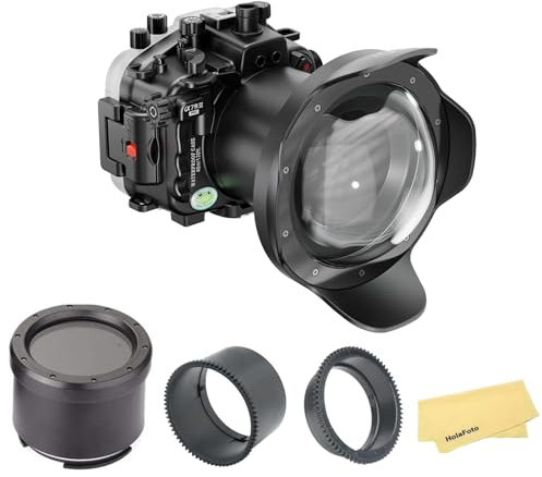 Seafrogs Underwater Housing for Sony A7III A7R III+WA005A 6 Dome Port Kit Diving Case w/Flat Port for Sony A7R3 A7M3+ 28-70mm F3.5-5.6, 24-70mm F2.8 GM