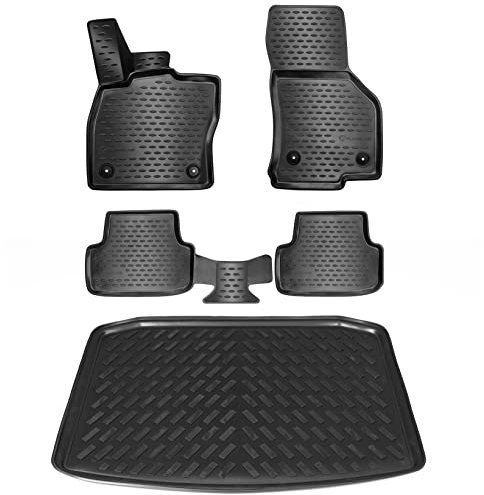 ELMASLINE 3D Gummimatten & Kofferraumwanne Set für Jeep Renegade 2014-2025 | Zubehör Fußmatten Kofferraummatte
