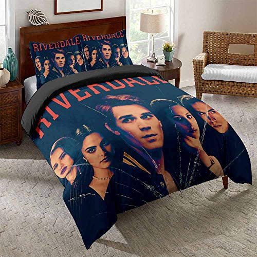 LISaINmAy Bettbezug-Set Einzelgröße Für Kinder Jungen Mädchen Schlafzimmer Bettwäsche-Set Riverdale Tagesdecke (Einzel (135x200cm),Stil 03)