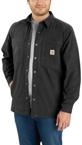 Carhartt Men's Rigby Relaxed Shirt Jac, Black, X-Large