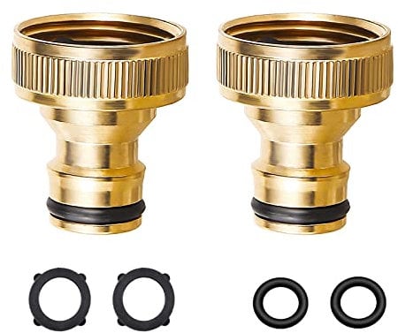 iBamso 3/4 di Pollice Filettatura Femmina in Ottone connettore rapido, connettori rapidi del Tubo da Giardino Rubinetto per i connettori di Tubi da Giardino e Pistole a spruzzo da Giardino (2 Pack)