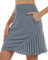 MoFiz Damen Tennisrock Sportlicher mit Shorts Taschen Sommer SkirtRock mit Tunnelzug Grau S