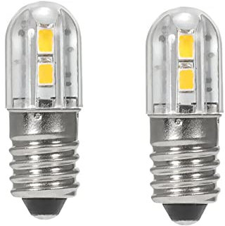ShuoHui Schraubsockel E10 LED - Ersatz Beleuchtung kalt Weiß Sparlampe - 6V 4 SMD Chips Gelbes Upgrade für Scheinwerfer Taschenlampen Taschenlampe (2)