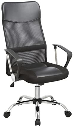 One Living Elite Ergonomischer Bürostuhl mit Chrombasis, Höhenverstellbarkeit, Armlehnen und 360° Drehfunktion - Der perfekte Stuhl für Komfort und Produktivität am Arbeitsplatz