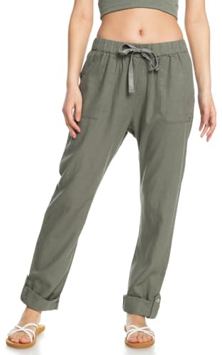 Roxy On The Seashore - Cargo Hose aus Leinen für Frauen