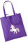 minimutz Jutebeutel bedruckt mit Einhorn | Stofftasche aus Baumwolle für Mädchen | Kinderbeutel Tragetasche für Krippe, Kindergarten, Schule | nachhaltig & umweltfreundlich (lila)