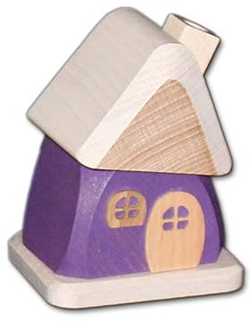 Holzwaren Egermann kleines Räucherhaus aus Holz - Hübsches Rauchhaus in der Farbe: Lila - Maße: ca. 9 x 6 x 7 cm - Made in Germany