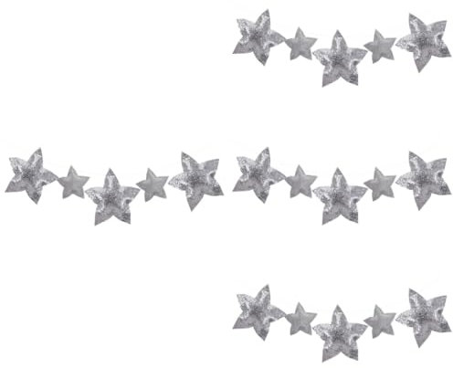 NOLITOY 4 Stück Stern- Und Mondverzierung Sterne Zum Aufhängen Ammer Stern Banner Sterngirlanden Streamer Sternengirlanden-streamer Krippenanhänger Stoff Kind Sternenbanner Das Bett