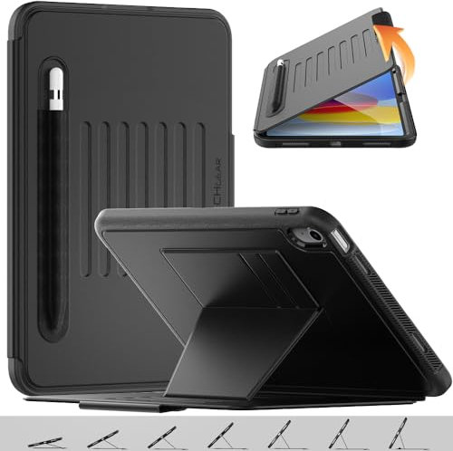 TECHGEAR Enduro - Funda para Apple iPad de 10.ª generación de 10.9 pulgadas / iPad 10 2022, resistente, resistente, magnética y con tapa [apagado y encendido], cubierta a prueba de caídas [soporte