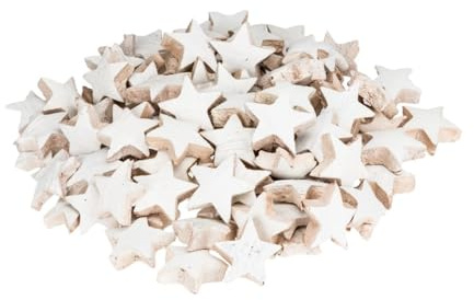 NaDeco Kokos Stern in Weiß, Durchmesser 5cm, verpackt mit 100 Stück | Kokosnuss Stern | Dekosterne | Weihnachtssterne | Adventsterne | Sterne zum Basteln | Adventsdeko | Streudeko | Weihnachtsdeko