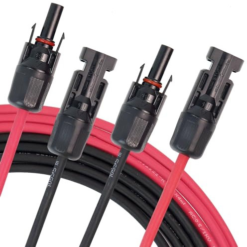 Solarkabel 4mm²,Solarkabel Verlängerung 5M,Solarleitung Verlängerungskabel für PV Photovoltaik Solaranlage Solarpanel Solar Kabel Verlängerung, IP68 wasserdichte Solarstecker PV Kabel (Rot/Schwarz)