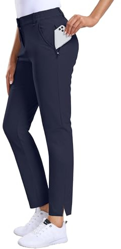 Hiverlay Damen-Golfhose, Stretch, Arbeitshose, Knöchel, mit Taschen, schnell trocknend, gerade, Business, Freizeit, Wanderhose