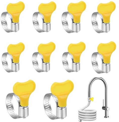 KFDDRN Collier durite, Collier de Serrage, Collier Serrage, Collier Serrage INOX 32-44 mm, Collier Serrage durite à écrou Papillon pour Piscine, Jardin