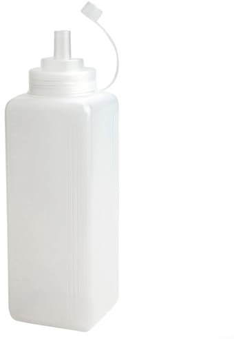 BlissfulAbode Bouteille à sauce en plastique transparent, petit diamètre, design anti-poussière, 800/1000 ml (1000 ml)