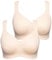 Ulla Popken Damen Mikrofaser, 2er-Pack, ohne Bügel, vorgeformte Cups BH, beige, 110B