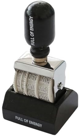 WUUISDNX Passen Sie Datumsstempel Ziffern an. Rollenstempel für DIY Sammelalbum. Bezahlter Stempel mit Datum. Holz Empfangsdatumsstempel. Handstempel, B