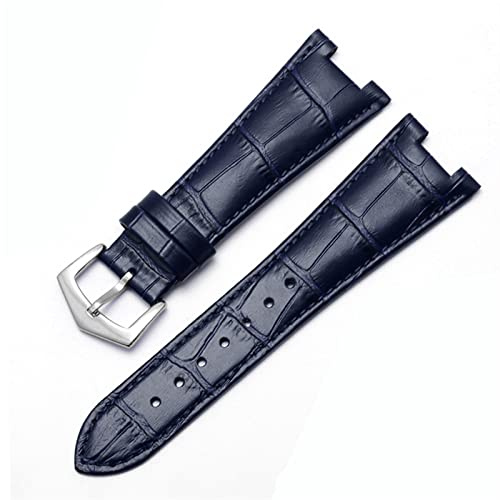 QTYQWC Echtes Leder-Uhrenarmband für Patek Philippe 5711 5712G Nautilus Uhren Herren und Damen, spezielle Kerbe, 25 mm x 12 mm Uhrenarmband