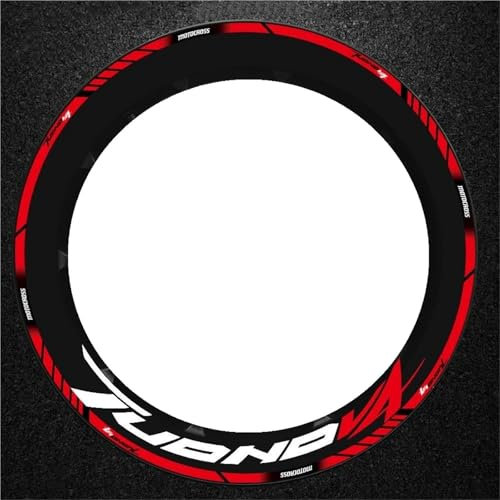 JHYBDP Felgenrandaufkleber Reflektierender Felgenaufkleber Für Motorradfelgen Für Aprilia Tuono V4, Radnabenaufkleber, Felgenaufkleber Rad Aufkleber(Rot)