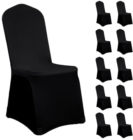 Tigerkinwit Stuhlhussen aus Stretch-Stoff (Spandex, Polyester) – Waschbar und Abnehmbar - Universeller Stuhlbezug für Hochzeit, Bankett, Party, Hotel und Restaurant (10 Stück)