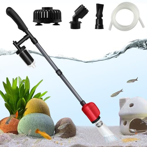BSTCWCP 36W Electric Aquarium Vacuum Gravel Cleaner, 6 in 1 Multifunction Automatic Fish Tank Gravel Cleaner Vacuum for Wash Sand, Water Changer & Circulation