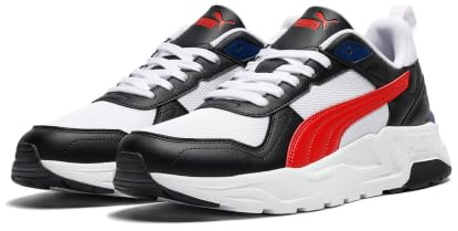 PUMA Trinity 2 LT Unisex-Sneaker, Weiß-für alle Zeiten, ROTES, schwarz-blaues Juwel, 6 UK