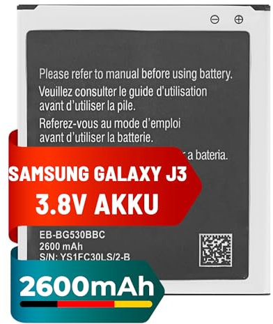 Mpsmobile® Samsung Galaxy J3 (2016), J5 (2015), Grand Prime Akku – EB-BG531BBE | 2600mAh | kompatibel mit Samsung Galaxy J3, J5, Grand Prime