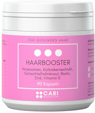 Haarbooster | Nahrungsergänzung für die Haare | mit Zink und Biotin | Haarausfall, Haarwachstum, PCOS, Hirsutismus | vegan & made in Germany