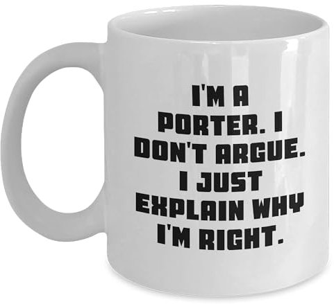 Kaffeebecher Porter Und Familie Lustiges Weiß Bürotasse Retro Weihnachtstasse Premium Keramik-Tasse Für Arbeit Familie Büro 300ML