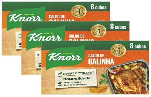 Knorr Chicken Stock Cubes – Set of 3 x 8 Cubes (24 Total) – Chicken Broth for Soups, Stews, Rice & Sauces – Rich Savoury Flavour | 240 g
