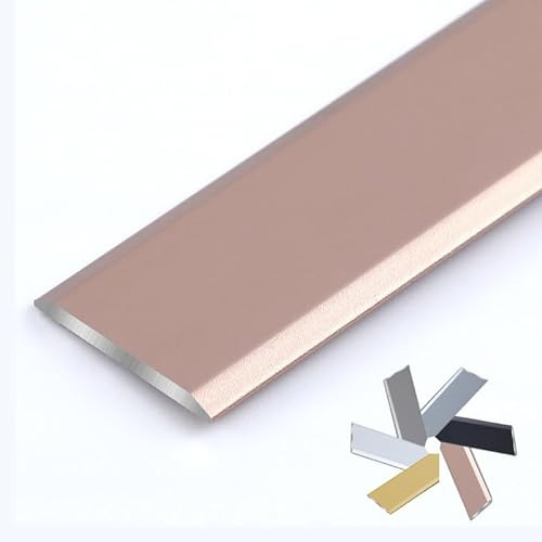 Barre De Seuil Auto-Adhésive Bande de Transition de Porte en Forme de T, Etanche Écart de Plancher de Tuile Couvrant Les Bandes de Jonction(Rose Gold,10 mmx1.3 m)