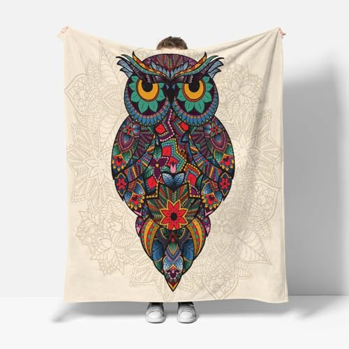 3D Eule Kuscheldecke Flauschig Flanelldecke 130x150cm Cartoon Tier Decke Blanket Mikrofaser Fleecedecke Weich Warm Wohndecke Für Bett Sofa Schlafzimmer Büro(Image 8-27)