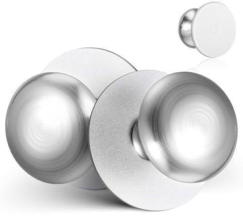 Alipis Lot de 2 Poignées Adhésives en Acier Inoxydable pour Tiroirs et Portes de Placard, Installation sans Perçage, Compatibles Portes Coulissantes et Verre, Usage Cuisine