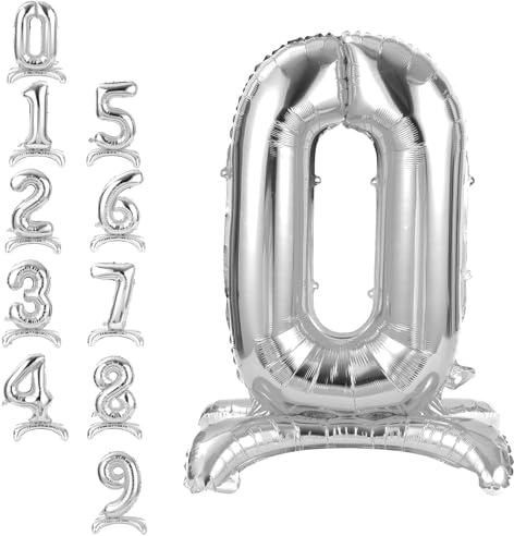 APXEL Zahlen Luftballon 0 Gold, 40 Zoll Stehende Folienballon Zahl Ballon 0, Helium Ballons Geburtstagsdeko Mädchen Junge Kindergeburtstag Party-Deko Geburtstag Silvester Deko Neujahr Deko