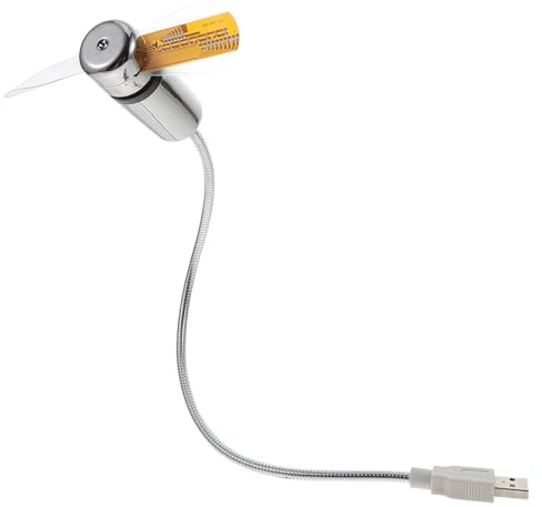OATIPHO Ventilador USB Mini con Led, Reloj Digital y Temperatura, Portátil y Compacto, Hecho de Pvc y Aluminio, Ventilador de Enfriamiento para Computadora y Oficina, Accesorio USB