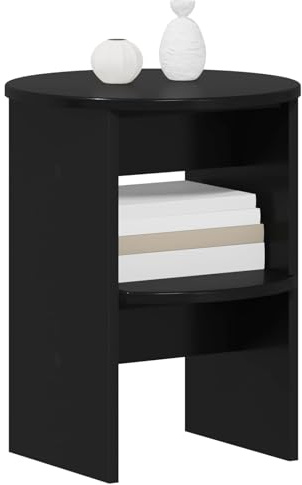 vidaXL Seitenschrank 2 pcs Schwarz Ø40 x 50 cm Holzwerkstoff, Wohnzimmer, rechteckige Aufbewahrung, moderner Sideboard, robuster Schrank, feuchtigkeitsbeständig, platzsparend