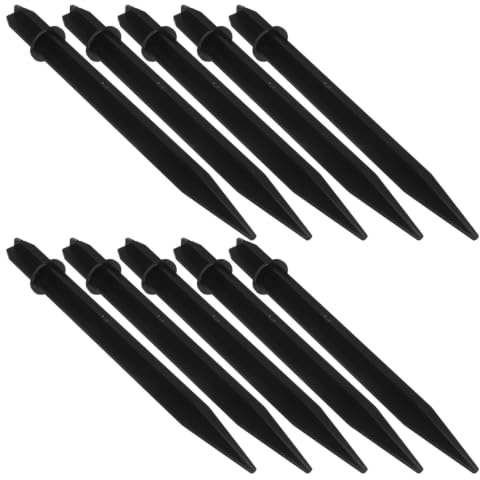 FRCOLOR 10 pièces Piquets Plastique de Remplacement pour Lampes Solaires Extérieures Accessoires Éclairage Jardin Noirs et Résistants Aux Intempéries pour Allées Chemins de Ronde