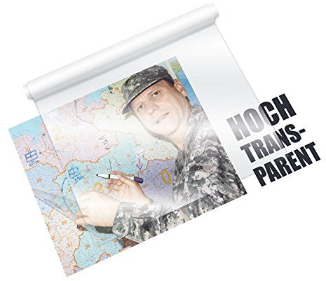 Taktifol Rolle Transparent – 25 Bögen (60 × 80 cm), selbsthaftende, wiederbeschreibbare Folie | Unsichtbare Taktikfolie für Trainer, Coachs und Einsatzleitung