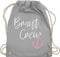 Turnbeutel Rucksack - Braut Crew - Anker - Unisize - Hellgrau - team bride brautjungfern beutel baumwolle junggesellinnenabschied outfit jungesselnabschied jga trainingsbeutel stoffbeutel