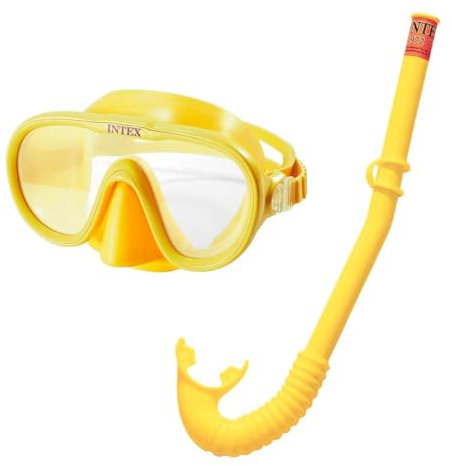 Intex 55642 – Verschiedenes Adventurer-Masken- und Schnorchel-Set, 1 Stück, latexfrei, mehrfarbig, ab 8 Jahren