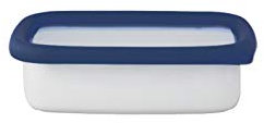 HoneyWare CLASSIC LINE Emaille Frischhaltedose mit Deckel | Flach | 0,42 L | hitzebeständig bis 400°C | Meal Prep Boxen für alle Herdarten, Backofen und Grill geeignet | Aufbewahrungsbox mit Deckel