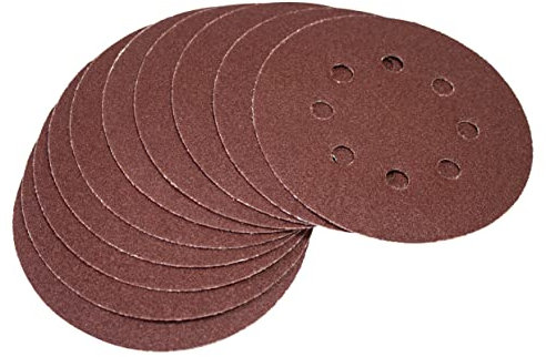 Amtech V4090 P120 Hook and Loop Orbital Sanding Sheets, 10 Piece Set, 125mm Diameter Sanding Paper
