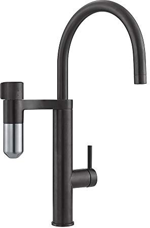 FRANKE 120.0551.241 Vital J - Rubinetto da cucina con filtro ad acqua, nero opaco/acciaio ottico