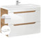 Lomadox Badmöbel Waschtisch Set mit 81 cm Unterschrank und Keramik Waschbecken, Hochglanz weiß, 2 Softclose-Schubkästen