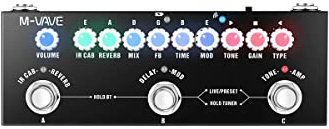 M-Vave Cube Baby - Multiefectos de guitarra, 8 emulaciones de amplificador IR y 4 efectos (Chorus, Phaser, Delay y Reverb), sintonizador digital incorporado